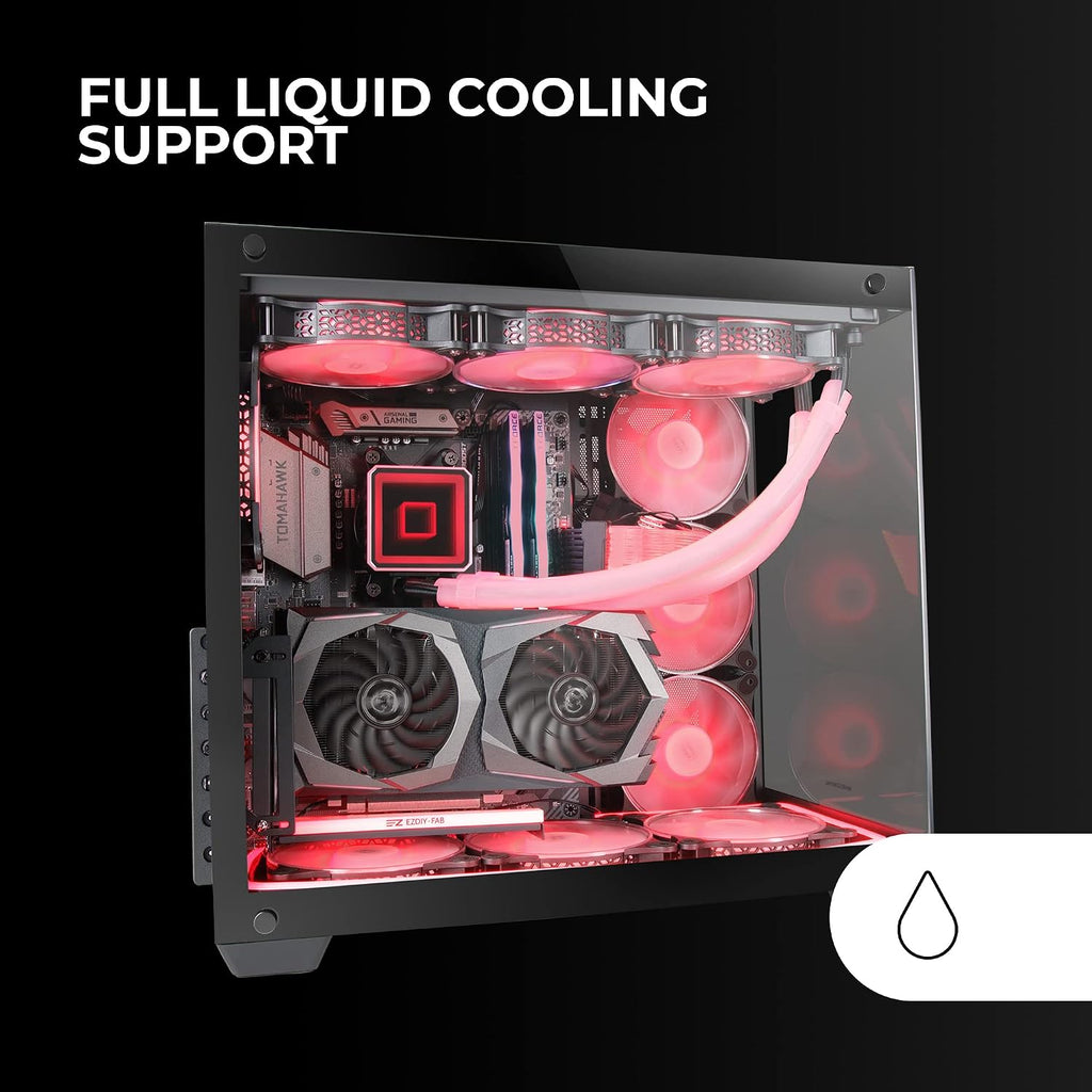 Mars Gaming MC-S1 svart, kompakt Micro-ATX Gaming PC-hölje, ARGB belysning 12 lägen, FRGB-fläkt, Full Side Window, MCS1