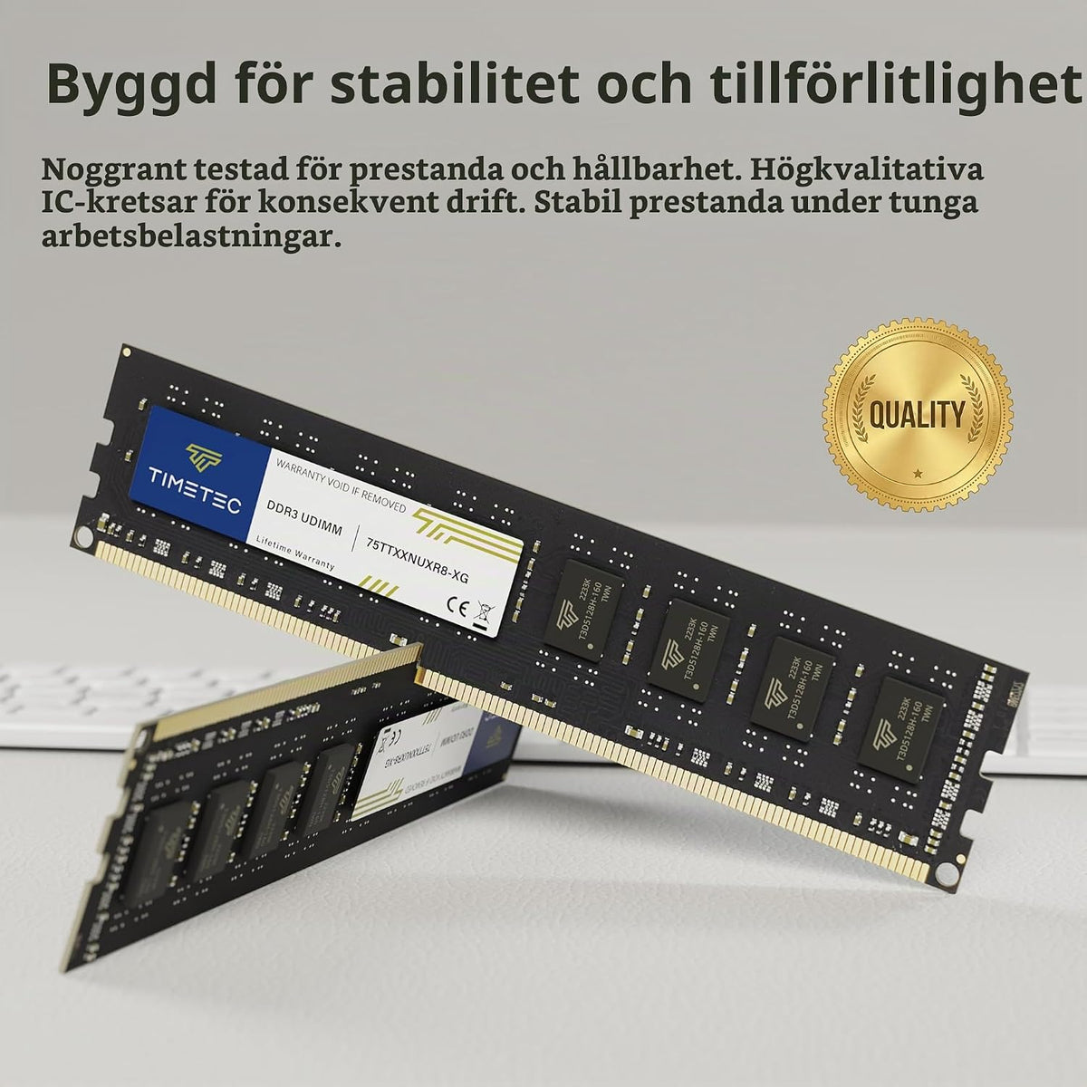 Timetec 16GB (2x8GB) DDR3L / DDR3 1600MHz PC3L-12800 / PC3-12800 Ingen ECC Obuffrad 1,35V / 1,5V CL11 2Rx8 Dual Rank 240 Pin UDIMM Stationär dator RAM-minne (SDRAM) uppgraderingsmodul