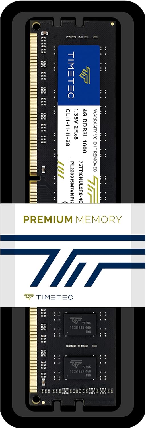 Timetec 16GB (2x8GB) DDR3L / DDR3 1600MHz PC3L-12800 / PC3-12800 Ingen ECC Obuffrad 1,35V / 1,5V CL11 2Rx8 Dual Rank 240 Pin UDIMM Stationär dator RAM-minne (SDRAM) uppgraderingsmodul