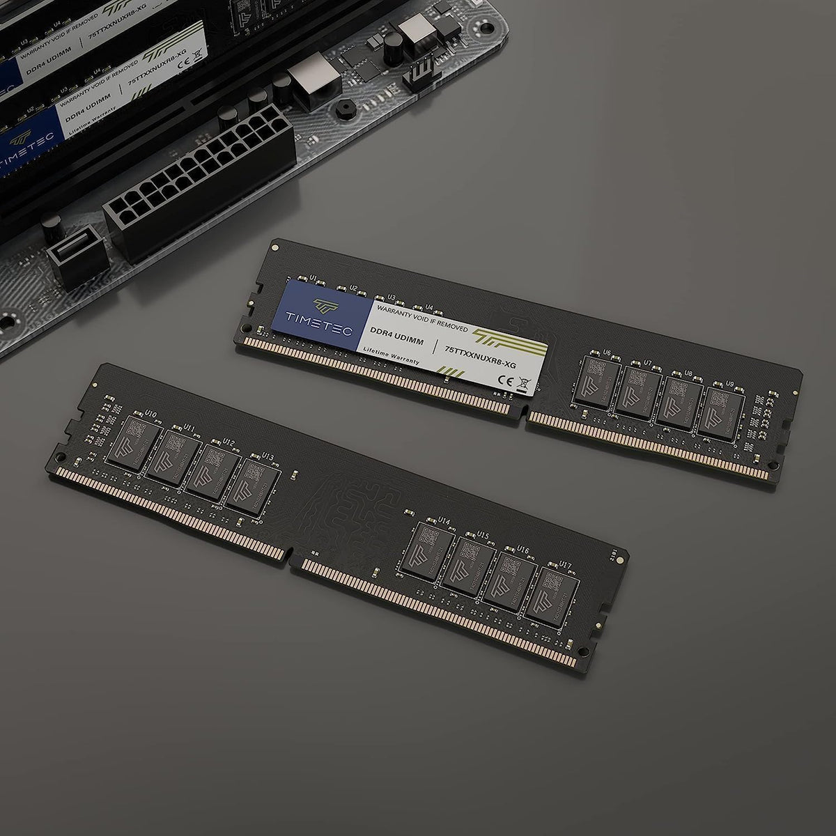 Timetec Premium 32 GB kit (2 x 16 GB) DDR4 3200 MHz (eller 2 933 MHz eller 2666 MHz) PC4-25600 icke-XMP CL22 1,2 V icke-ECC obuffrad 2Rx8 Dual Rank 288 Pin UDIMM skrivbord PC datorminne