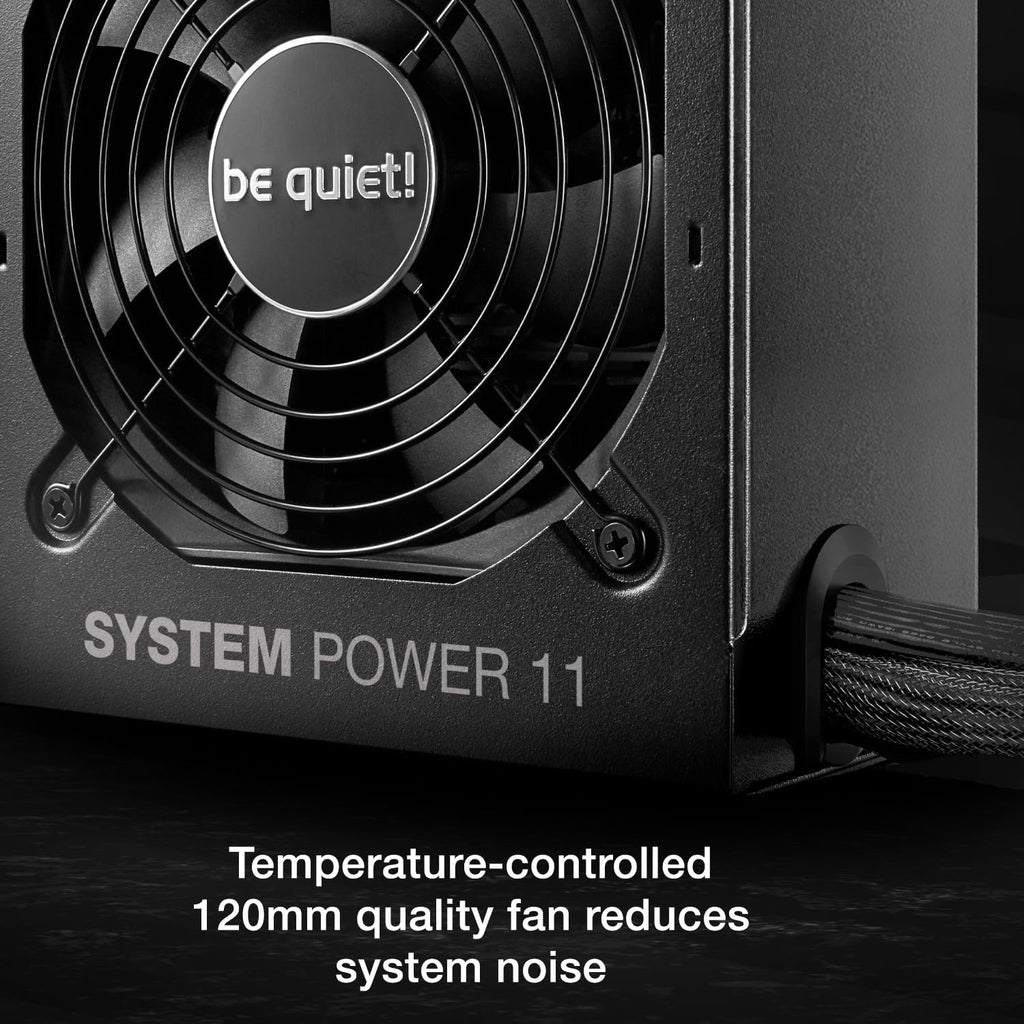 be quiet! System Power 11 450W nätaggregat, ATX 3.1-nätaggregat, fullt stöd för PCIe 5.1-GPU:er, 120 mm be quiet!-fläkt, kraftfull 12 V-linje, DC/DC-omvandlare, 80 Plus® Bronze-effektivitet