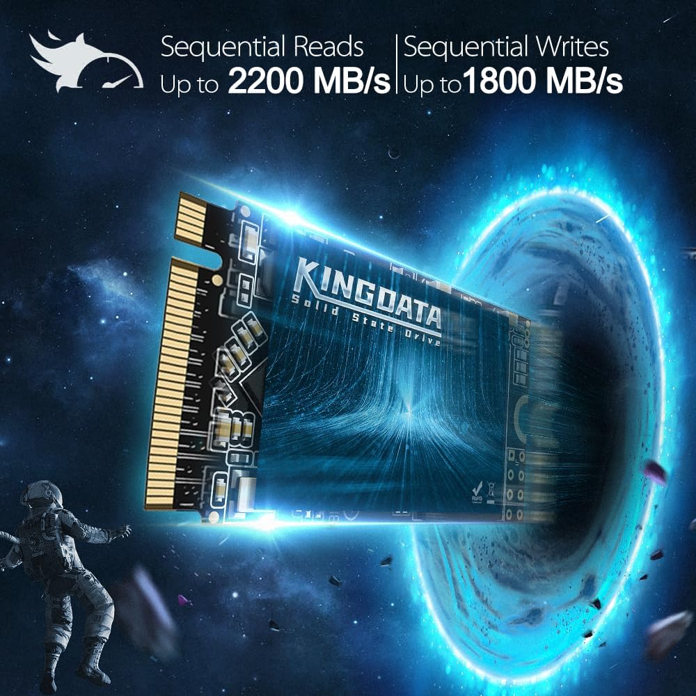SSD M.2 2280 128GB KINGDATA Ngff SATA III 6Gb/s Högpresterande intern hårddisk för stationär bärbar dator (128GB, M.2 2280)