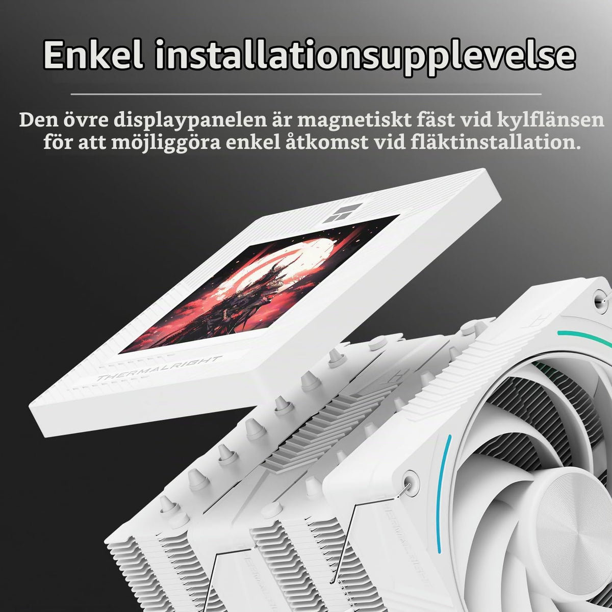 Thermalright Phantom Spirit 120 Vision EVO CPU-kylare, PC-kylflänskylare 7 värmerör, 3,95 tums magnetisk skärm med 480 x 480-upplösning, för AM4/AM5 och Intel LGA1700/1851/115 x