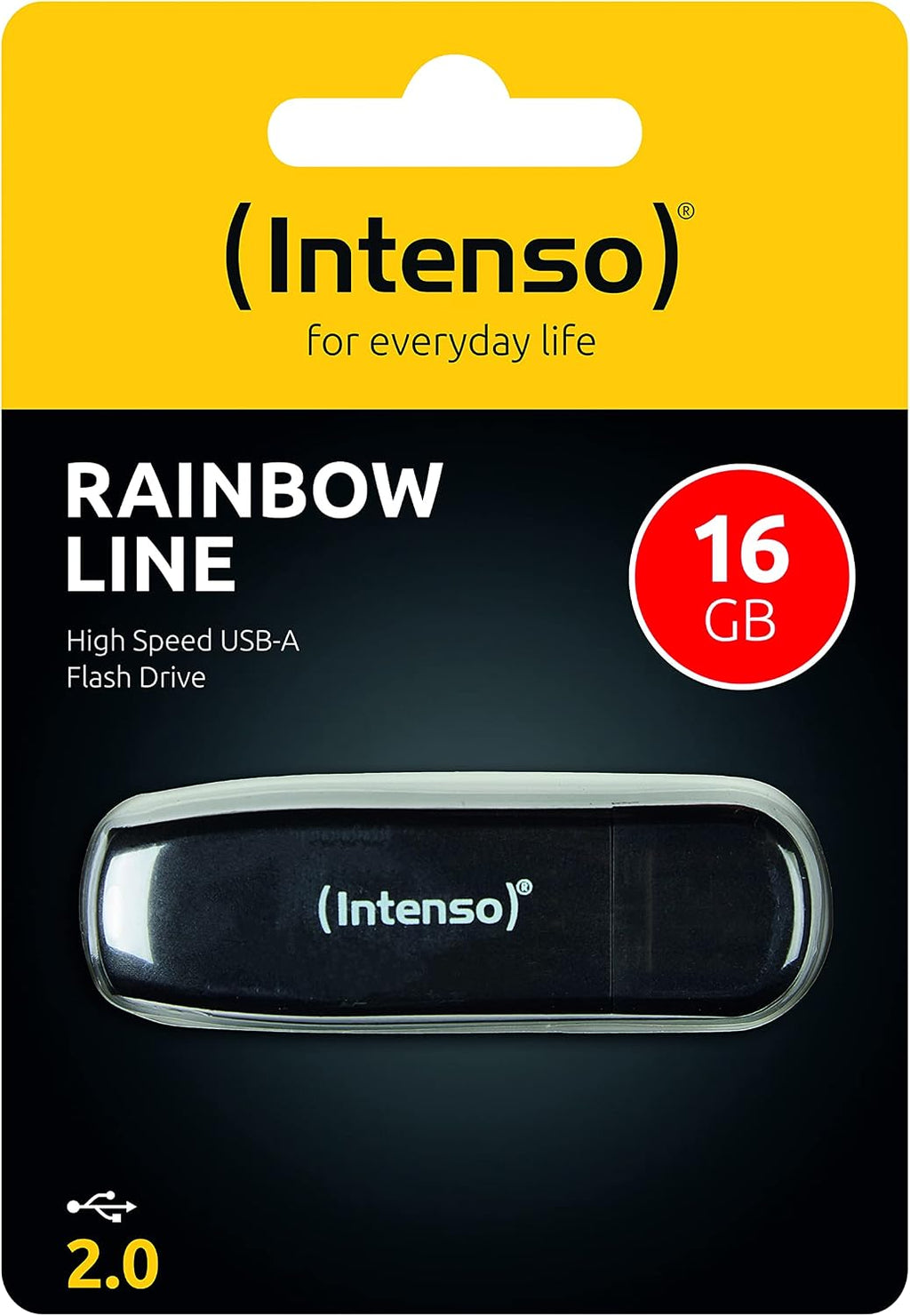 Intenso 3502470 Rainbow USB-minne, 16GB, Svart