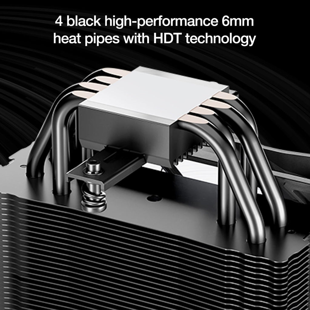 be quiet! Pure Rock 3 Black luftkylare, mycket hög kylprestanda, 4 högpresterande heatpipes med HDT-teknik, optimerad Pure Wings 3 120 mm PWM-fläkt, förinstallerad monteringsbrygga