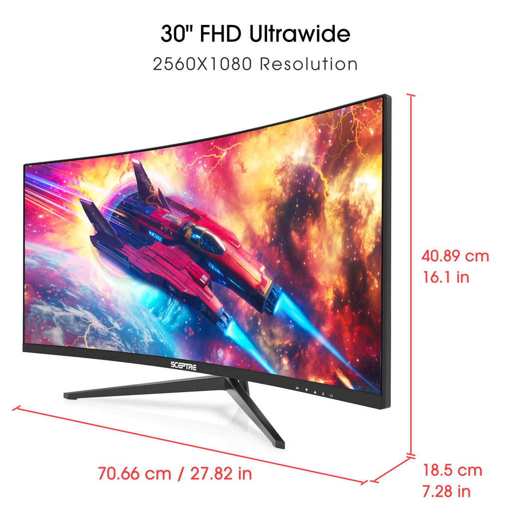 Sceptre Prime 24-inch Gaming Monitor 100Hz 1ms DisplayPort HDMI x2 100% sRGB AMD FreeSync Build-in Speakers, Eye Care Frameless Machine Black 2025 (E248W-FW100T)