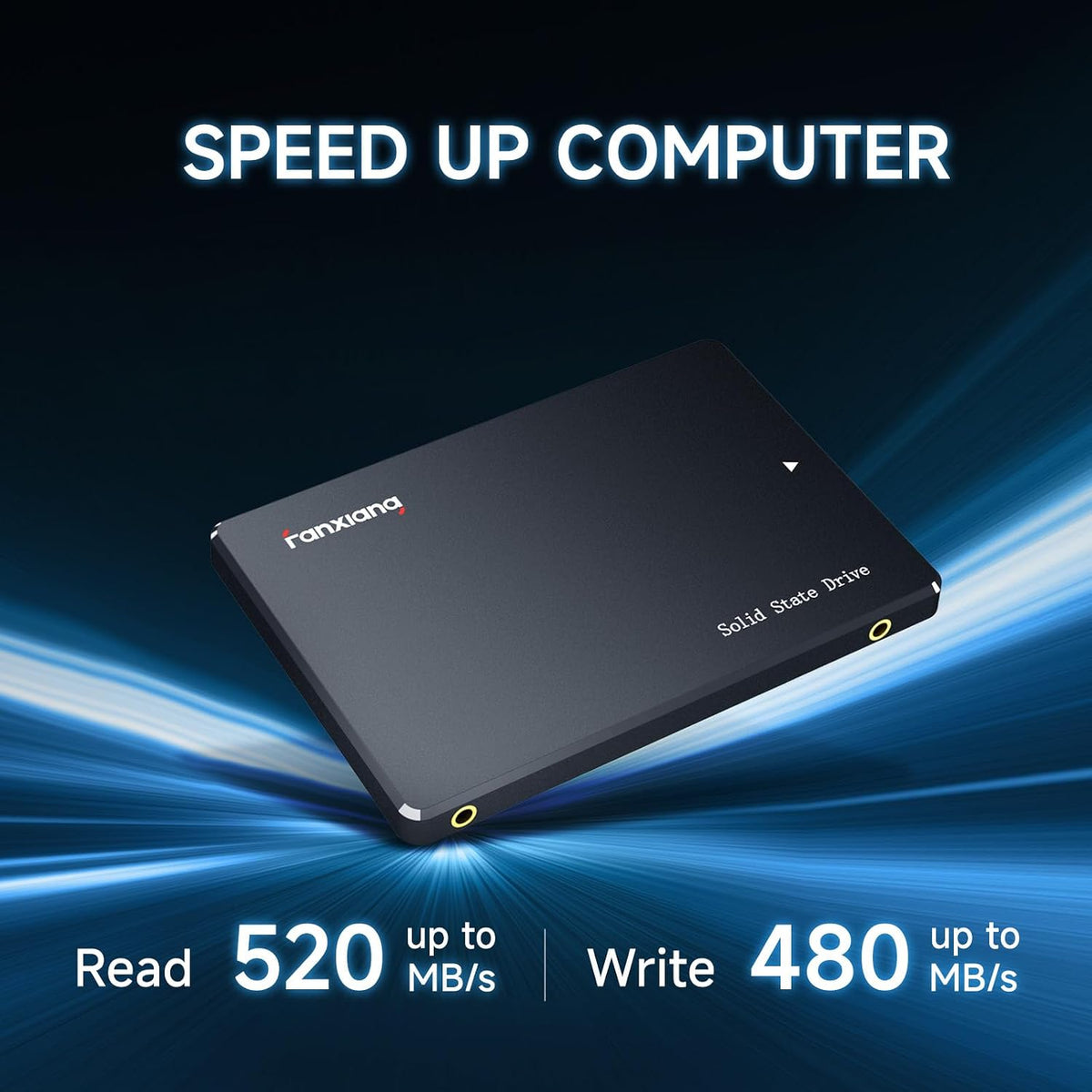 Fanxiang S101 1 TB SSD SATA III 6 Gb/s 2,5 tum intern solid state-enhet, läshastighet upp till 550 MB/sek, kompatibel med bärbara datorer och PC stationära datorer (svart)