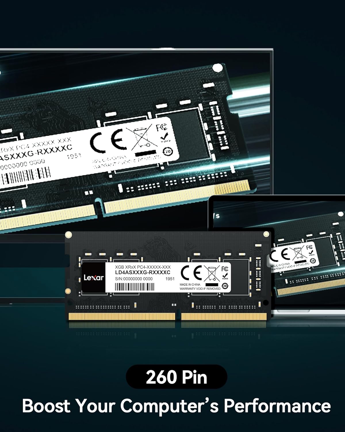Lexar THOR DDR4 RAM 16GB kit 2x8GB 3 200 MHz, DRAM 288-Pin UDIMM Desktop Memory, XMP 2.0 Högpresterande Datorminne, CL16-18-18-38, 1.35V LD4BU008G-R3200GDXG, THOR 3200 MHz, 16GB Kit (2x8GB)