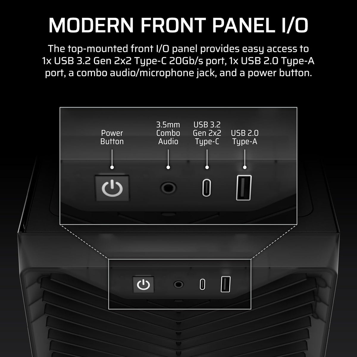 CORSAIR 3200D RS Mid Tower PC-Chassi – 3x RS120 PWM Fläktar Ingår – Svart