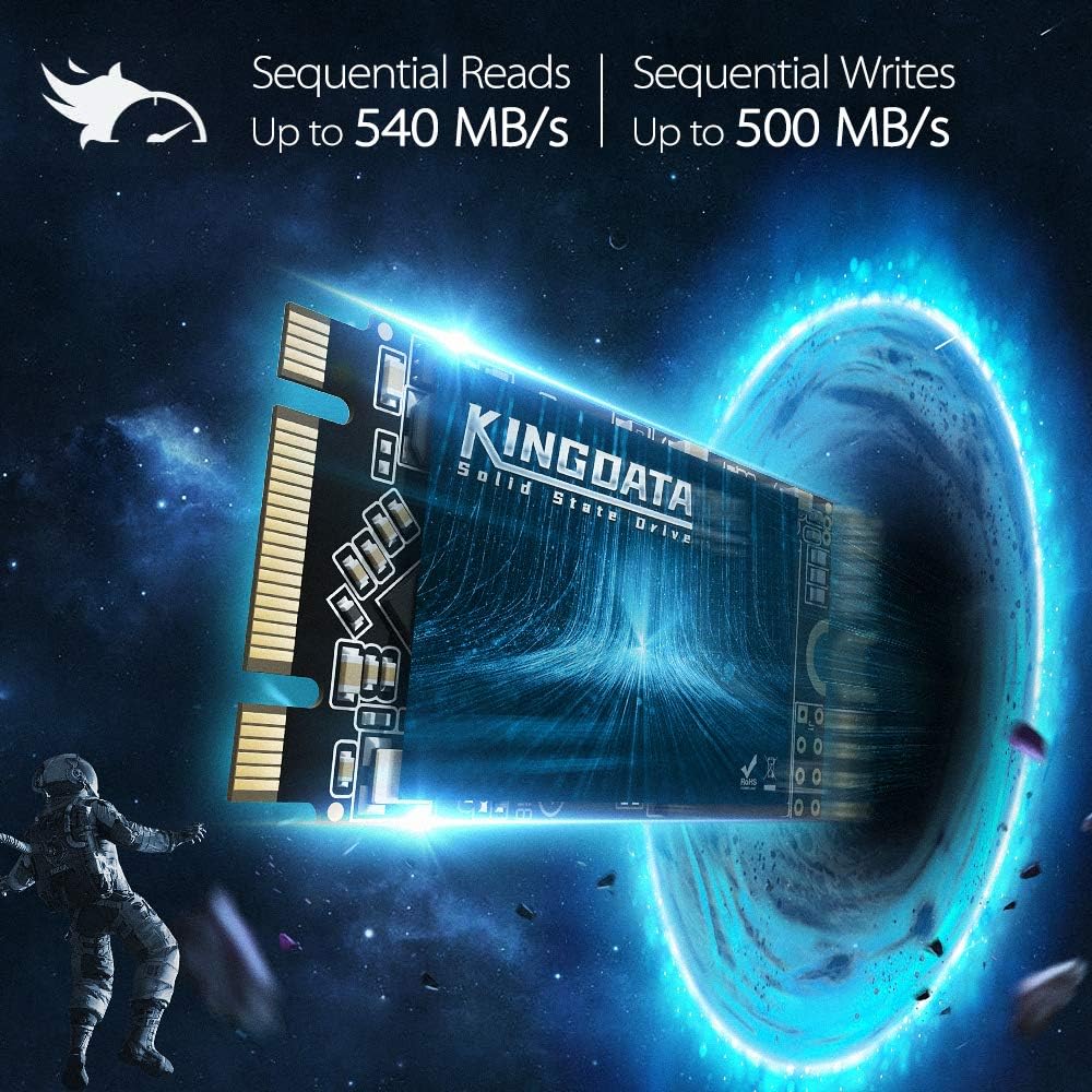 SSD M.2 2280 128GB KINGDATA Ngff SATA III 6Gb/s Högpresterande intern hårddisk för stationär bärbar dator (128GB, M.2 2280)
