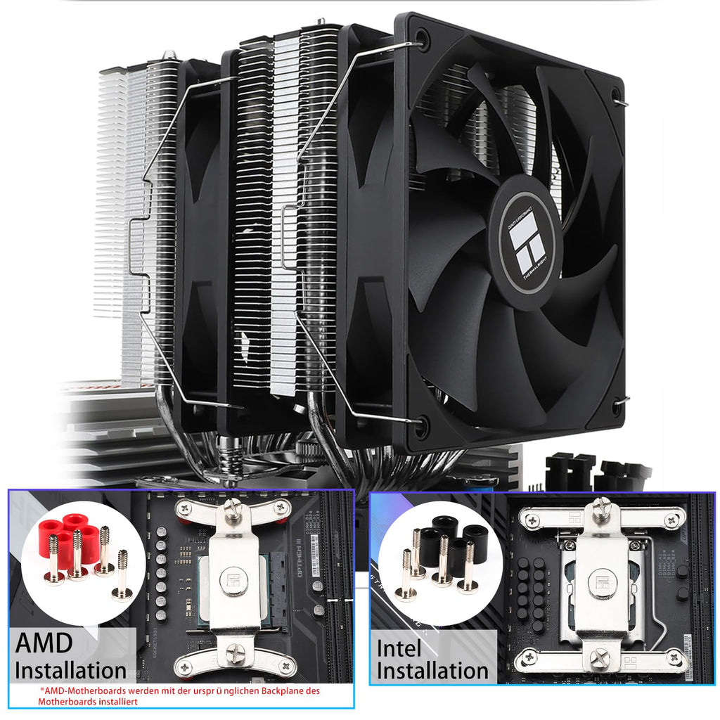 TR-Thermalright Phantom Spirit 120 SE ARGB CPU Kühler, Doppelturm med 7 värmepipor, dubbel TL-C12B V2 PWM-kabel, för AM5/AM4, Intel lga1851/1700/115x/1200,154 mm, hög dator, Kühlung