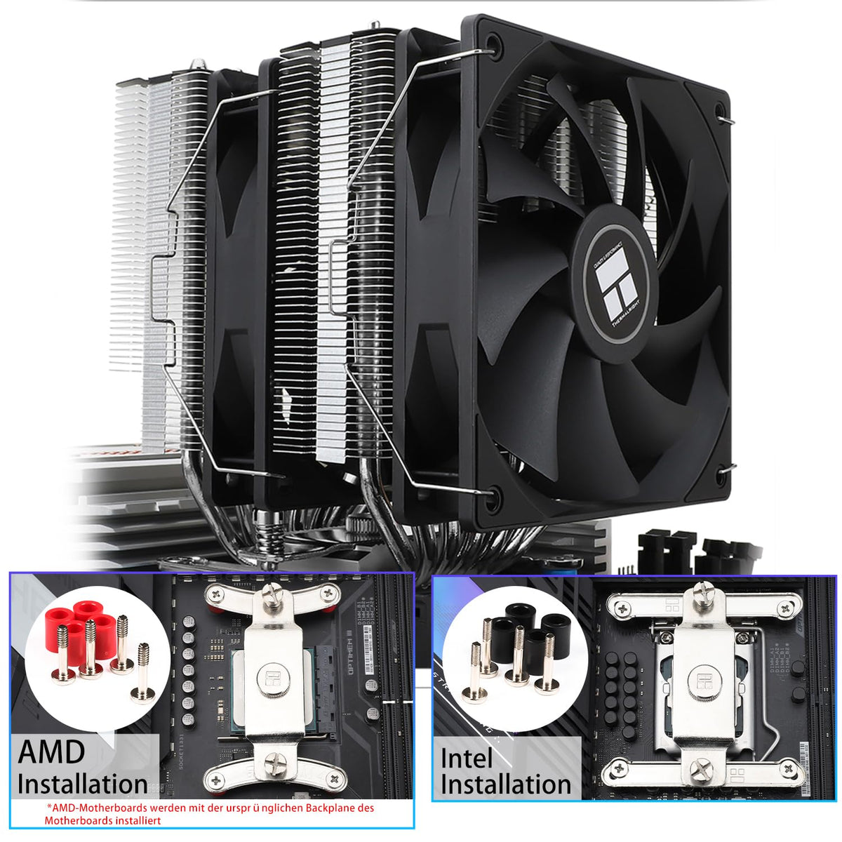 TR-Thermalright Phantom Spirit 120 SE ARGB CPU Kühler, Doppelturm med 7 värmepipor, dubbel TL-C12B V2 PWM-kabel, för AM5/AM4, Intel lga1851/1700/115x/1200,154 mm, hög dator, Kühlung
