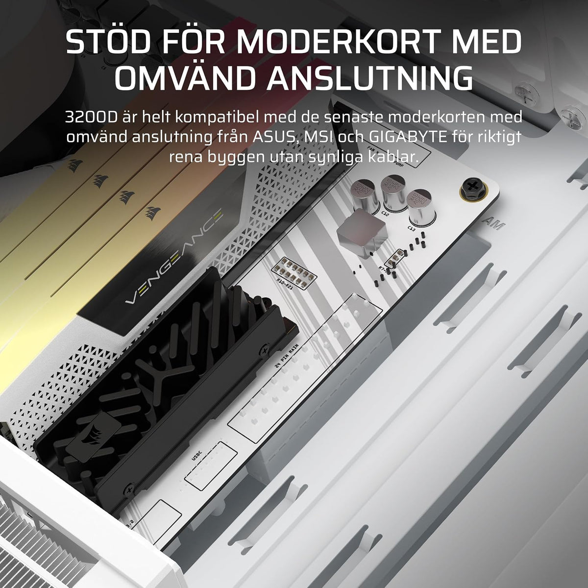 CORSAIR 3200D RS Mid Tower PC-Chassi – 3x RS120 PWM Fläktar Ingår – Svart