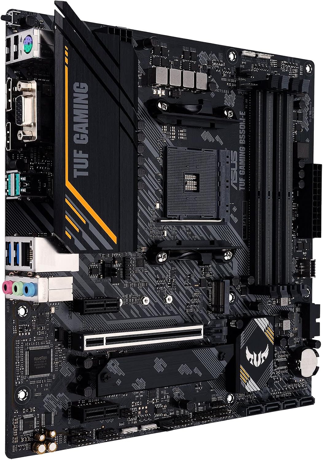 Asus TUF Gaming B450-Plus II moderkortsbas AM4 (ATX, AMD Ryzen, DDR4-minne, M.2, USB 3.1 Gen1+ Gen2, Aura Sync, Ai brusreducerande mikrofon)