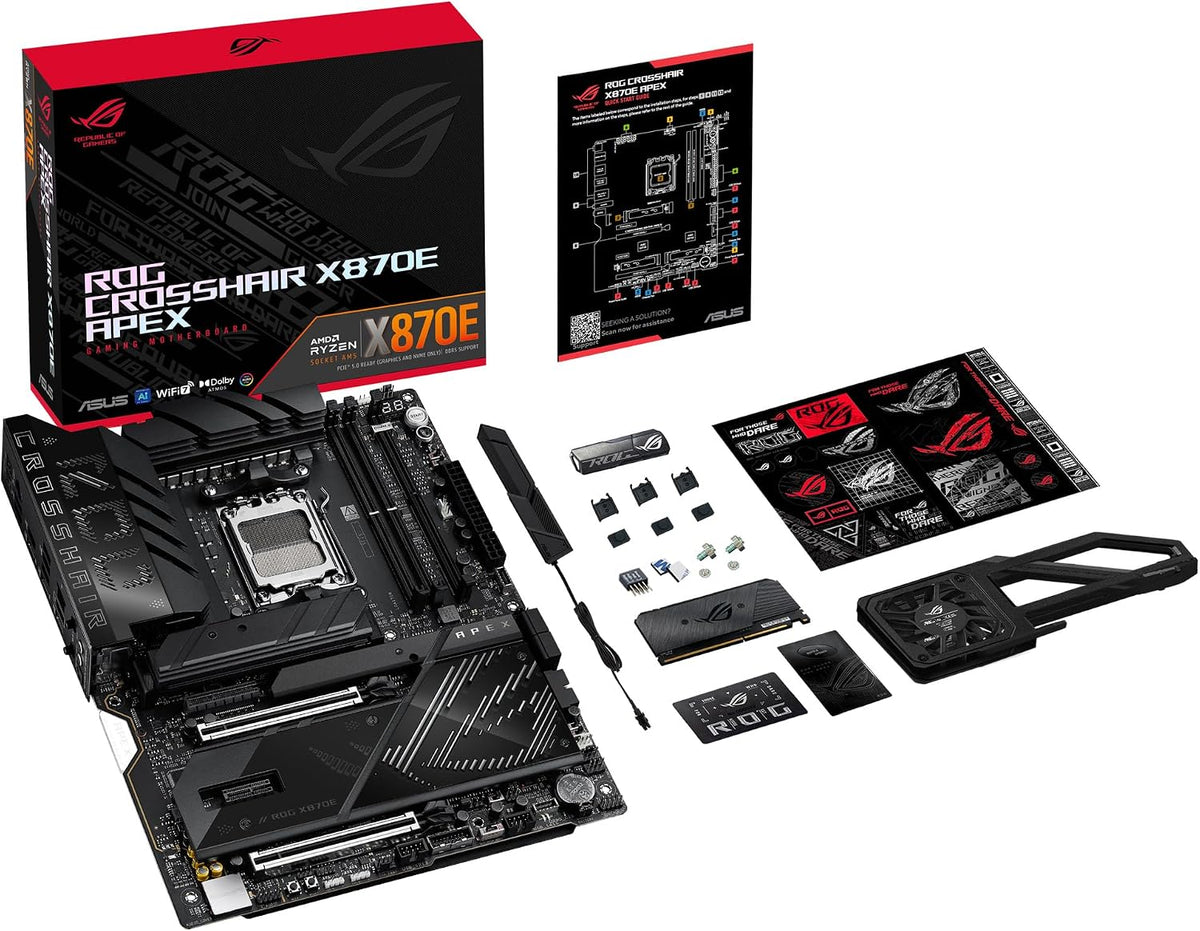 ASUS ROG Strix X870-A Gaming WiFi AMD-moderkort, 16+2 strömförsörjningssteg, DDR5-plats, fyra M.2-platser, PCIe 5.0, nästa generations GPU, WiFi 7, USB 20 Gbps med PD 3.0 upp till 30 W, Aura Sync