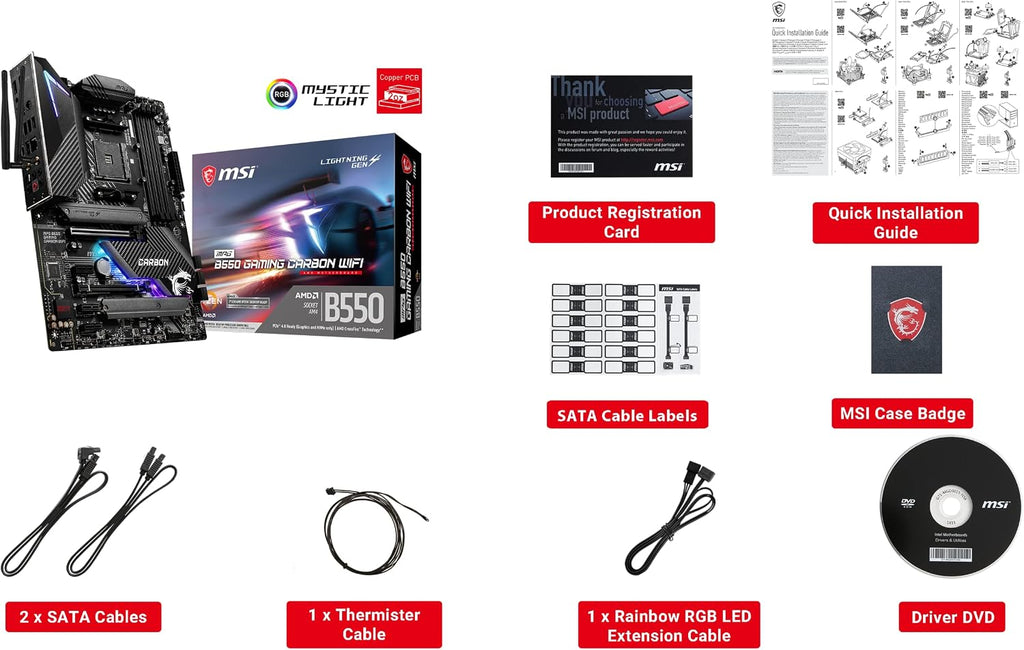 MSI MPG B550 Gaming Plus (ATX AMD AM4 DDR4 M.2 USB 3.2 Gen 2 HDMI ATX Gaming Moderkort AMD Ryzen™ 5000-processorer