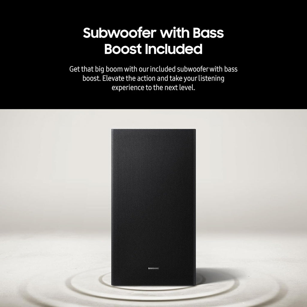 Samsung B-Series Soundbar HW-B550F 2.1 ch DTS Virtual:X Soundbar with Subwoofer (2025 Model) Voice Enhance Mode, Bass Boost, Adaptive Sound