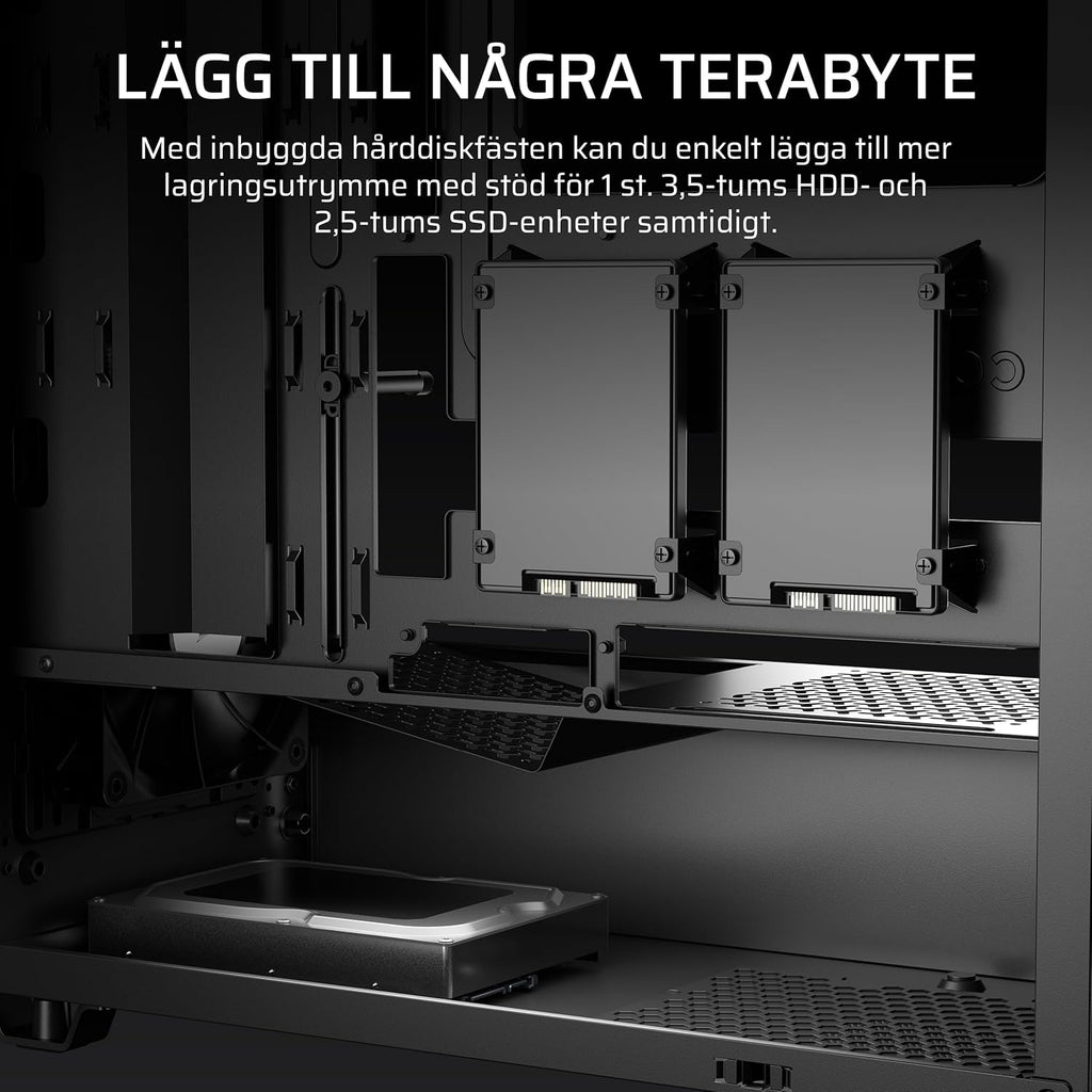CORSAIR 3200D RS Mid Tower PC-Chassi – 3x RS120 PWM Fläktar Ingår – Svart