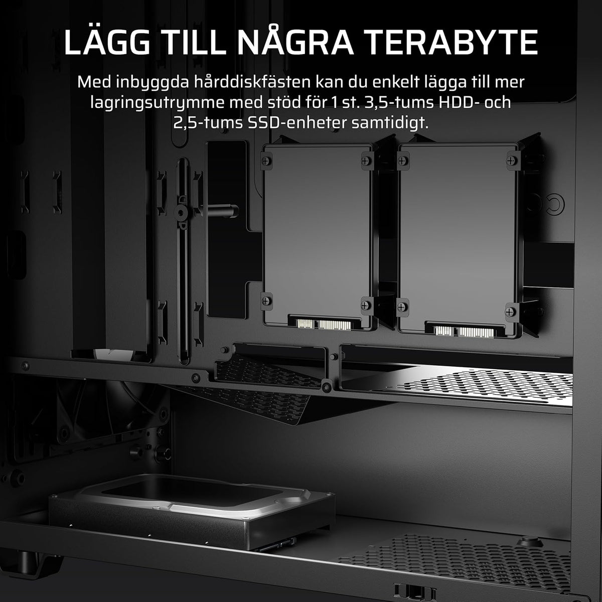 CORSAIR 3200D RS Mid Tower PC-Chassi – 3x RS120 PWM Fläktar Ingår – Svart