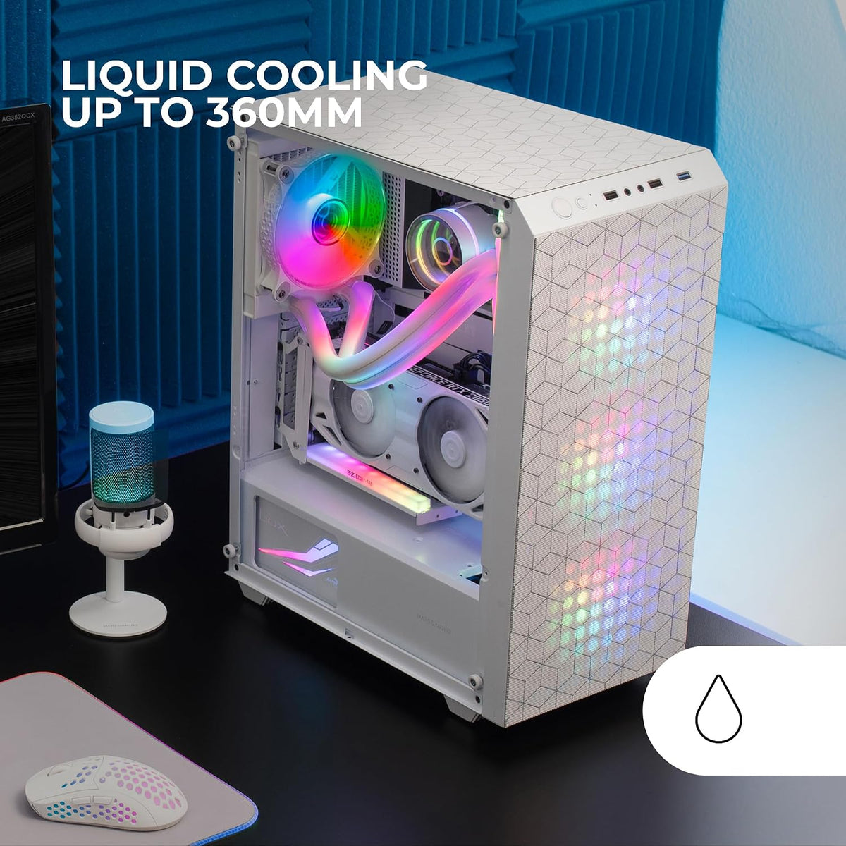 Mars Gaming MC-S1, ultrakompakt Micro-ATX PC-fodral, ARGB frontbelysning 12 lägen, FRGB-fläkt, spelfodral för helsidofönster, stöder vätskekylare upp till 120 mm, rosa