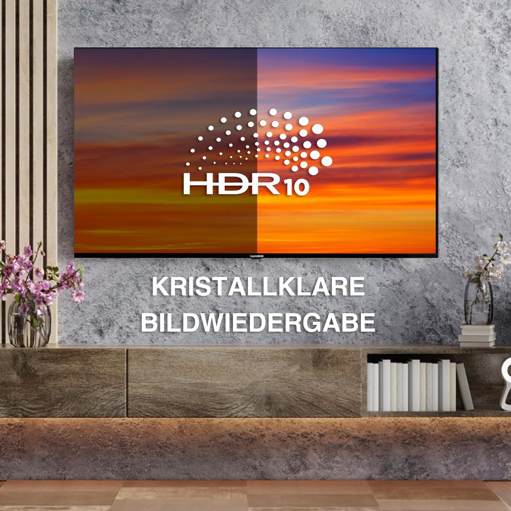 Telefunken QLED VIDAA QU50VP750S Smart TV 50 tum 4K UHD, HDR med Dolby Vision, Dolby Atmos, trippel tuner och 6 månader HD+ ingår, svart
