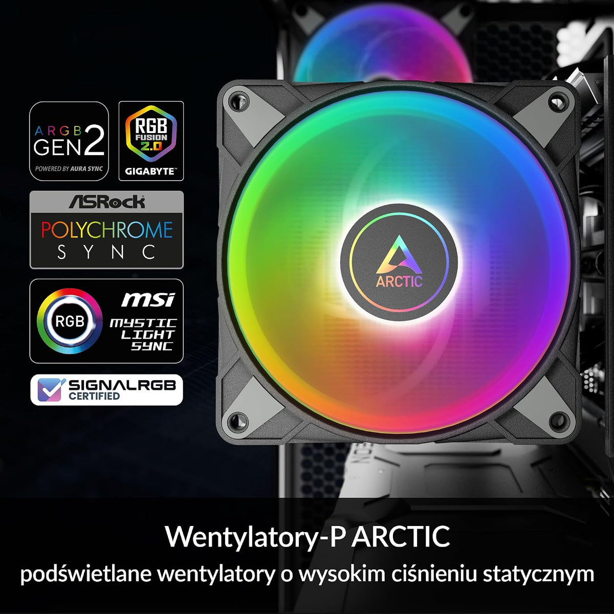 ARCTIC Freezer 36 A-RGB - Vit - Single-tower CPU-kylare med push-pull, två tryckoptimerade 120 mm P-fläktar och ARGB-belysning, fluiddynamiskt lager