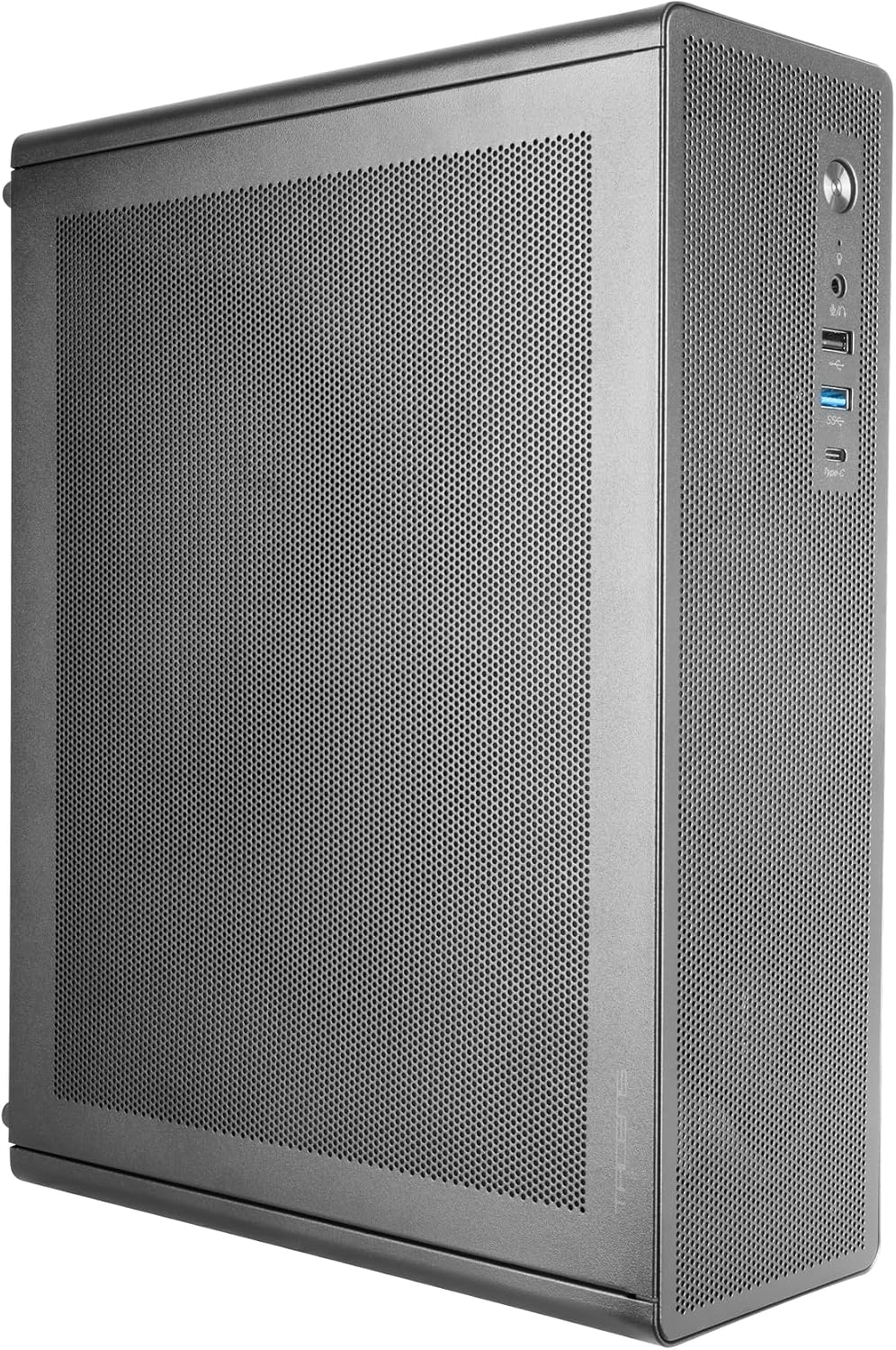 Tacens AEROSLIM500, PC-chassi MicroATX, Dammskyddande Meshpaneler, TFX-nätaggregat 500W, Främre FDB-fläkt 90mm, Slim Mini-Tower Kompatibel med MicroATX och Mini-ITX, USB-C och USB 3.0, Svart