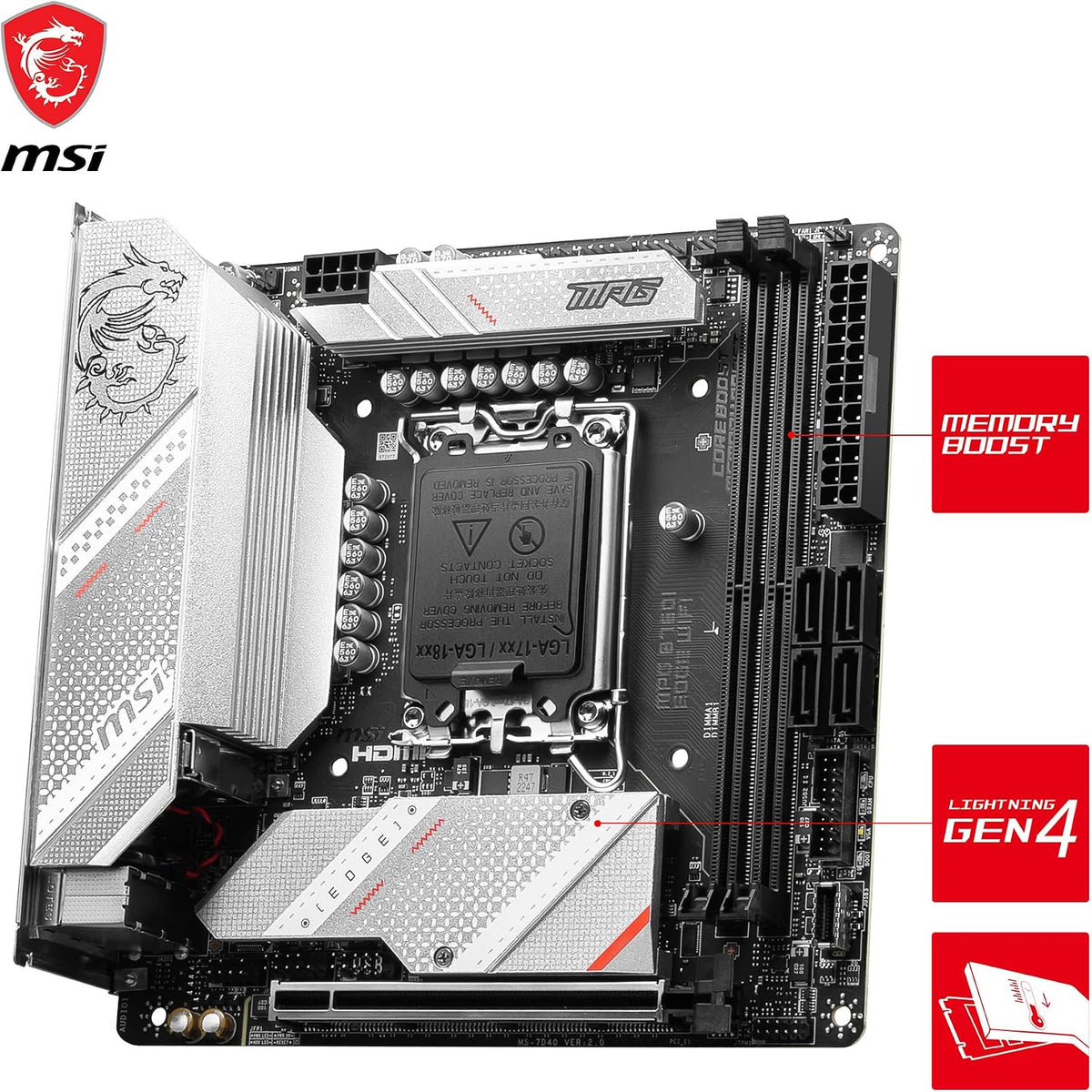 MSI PRO B760M-P DDR4 moderkort, Micro-ATX - Stöder Intel 12:e och 13:e generationens kärnprocessorer, LGA 1700 - DDR4 Memory Boost 4800+MHz/OC, PCIe 4.0 x16-kortplats, M.2 Gen4-kortplatser, olika