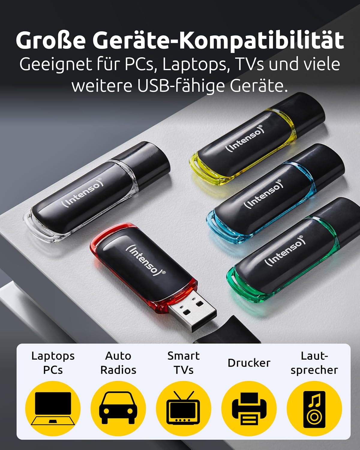 Intenso Business Line - Flash Drive 16 GB - USB 2.0, Black/Red