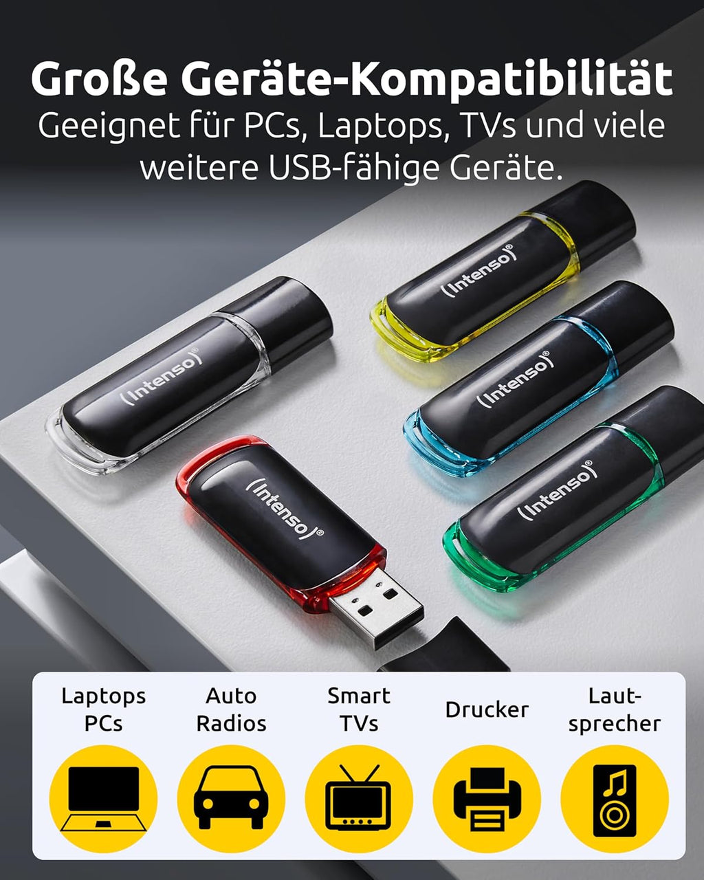 Intenso Business Line - Flash Drive 16 GB - USB 2.0, Black/Red
