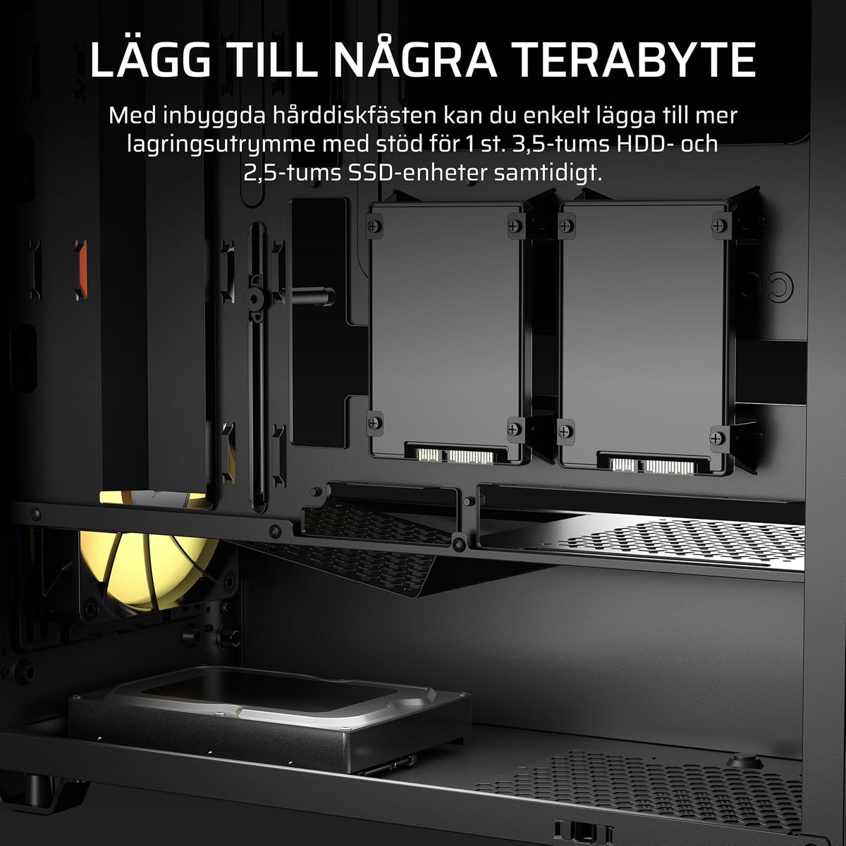 CORSAIR 3200D RS ARGB Mid Tower PC-Chassi, 3x Fläktar Ingår – Svart