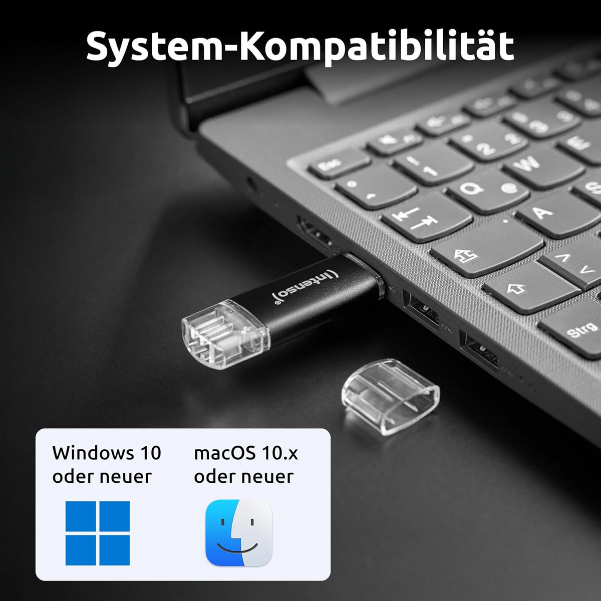 Intenso Twist Line Dual USB-minne 5 x 32 GB – Super Speed USB 3.2 Gen 1 x 1 med upp till 70 MB/s, USB-C och USB-A, antracit