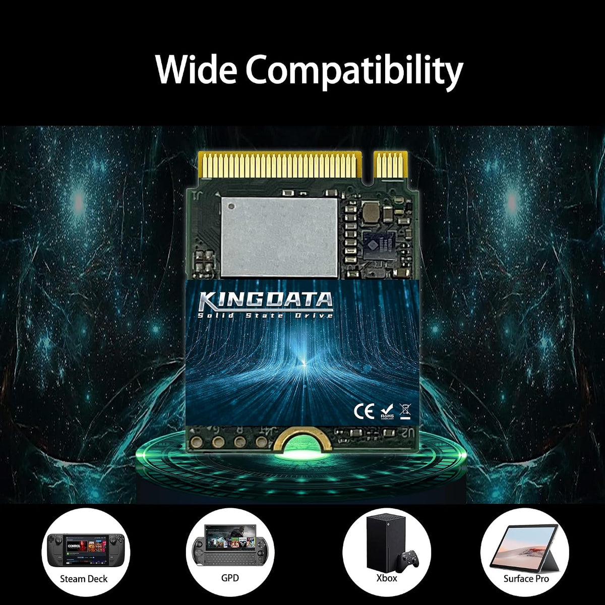 SSD M.2 2280 128GB KINGDATA Ngff SATA III 6Gb/s Högpresterande intern hårddisk för stationär bärbar dator (128GB, M.2 2280)