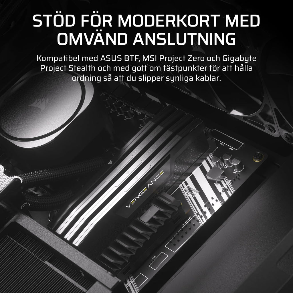 CORSAIR FRAME 4000D WOOD RS Mid-Tower PC-Chassi – Vit & Ek
