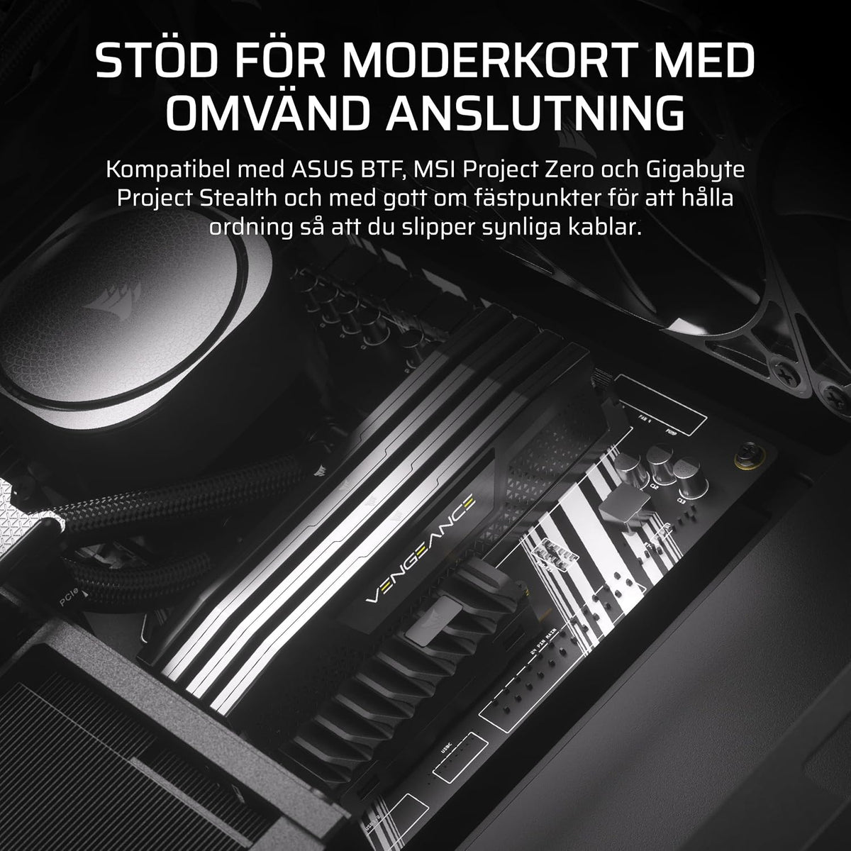 CORSAIR FRAME 4000D WOOD RS Mid-Tower PC-Chassi – Vit & Ek