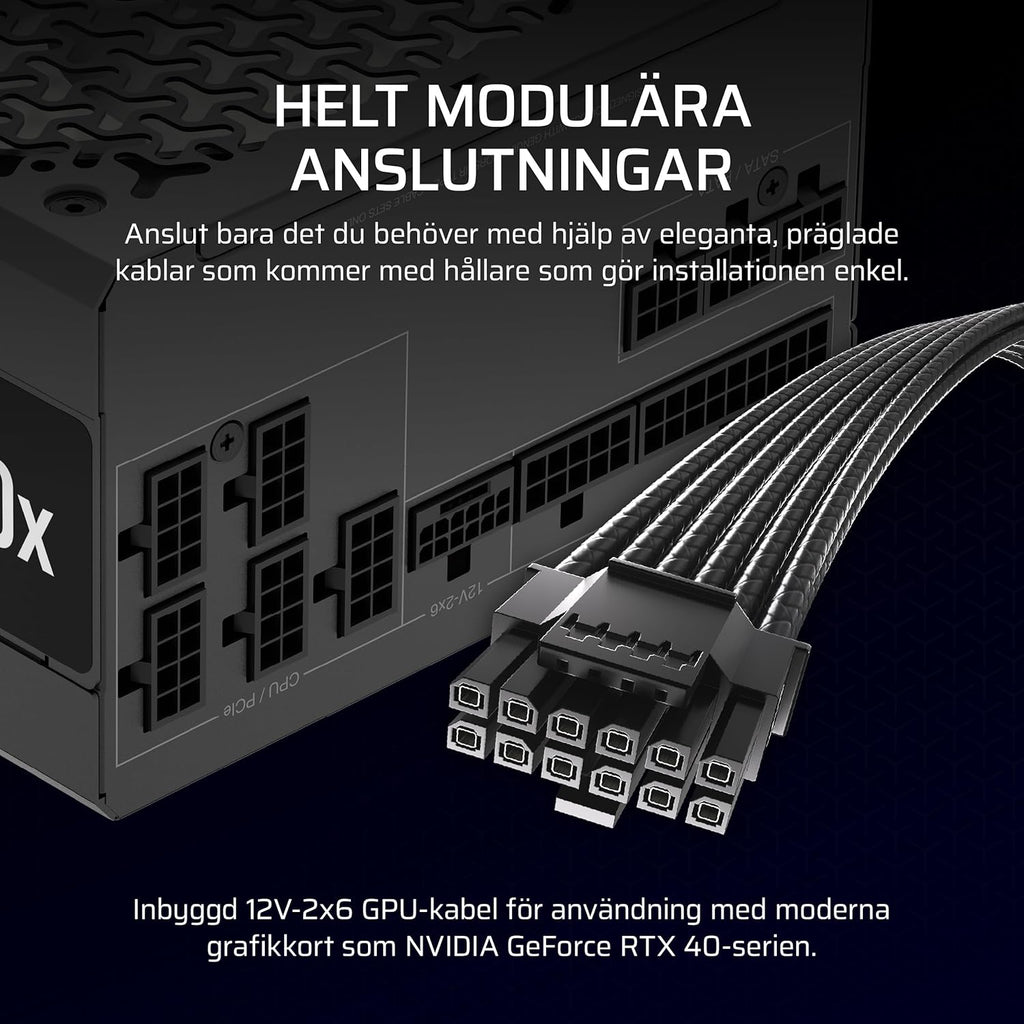 CORSAIR RM850x Helt Modulärt ATX-Strömaggregat Med Låg Ljudnivå – Svart
