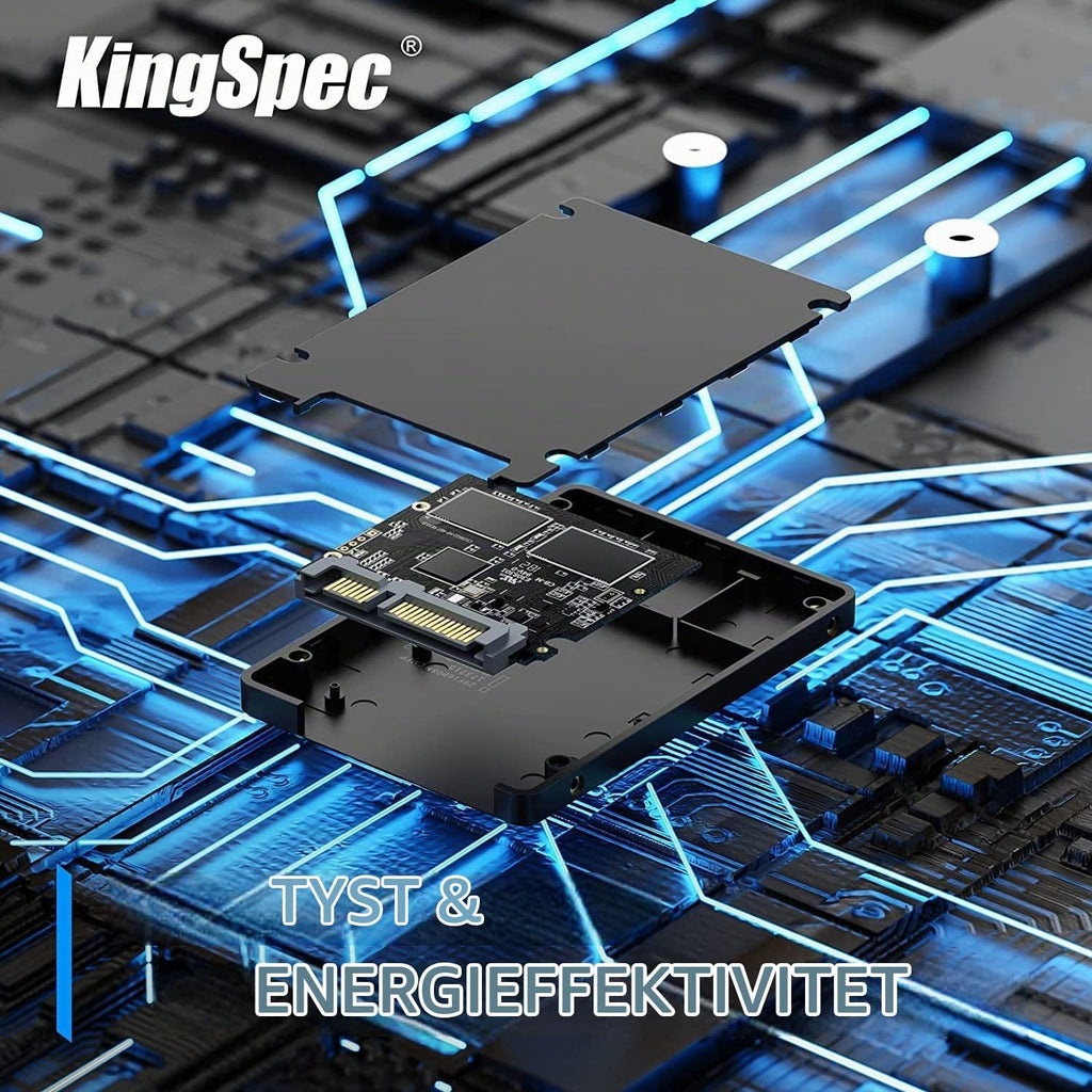 KingSpec 256GB 2,5" SATA SSD Hårddisk Intern SATA 3 Intern SSD 3D NAND Flash, kompatibel med stationär dator/bärbar dator