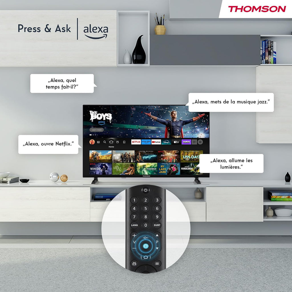 Thomson TV 50 tum (126 cm) 4K UHD Smart Fire TV, Alexa Röststyrning, Trippel tuner (DVB-T/T2/C/S/S2), Dolby Vision, Dolby Atmos, HDR10, HDMI 2.1, WiFi, Bluetooth - 50UF4S35
