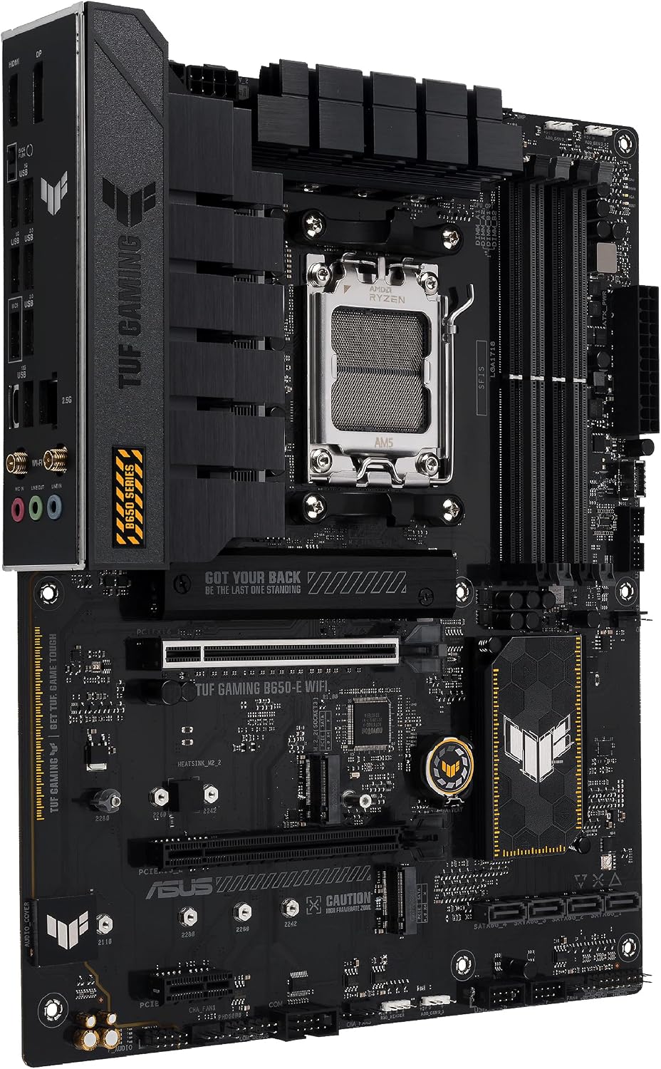 Asus TUF GAMING B650-E WIFI, AMD B650, AM5, ATX, 4 DDR5, HDMI, DP, Wi-Fi 6E, 2.5G LAN, PCIe4, 3x M.2