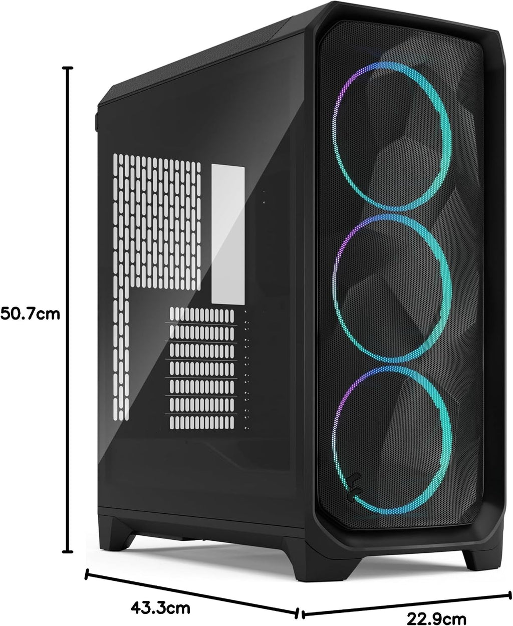 Fractal Design Meshify 3 XL Vit Tempered Glass Klar Toning - Gamingdatorchassi – Meshfront – Tre Momentum 14-fläktar ingår – GPU-stöd upp till 512 mm längd – E-ATX/ATX/mATX-stöd