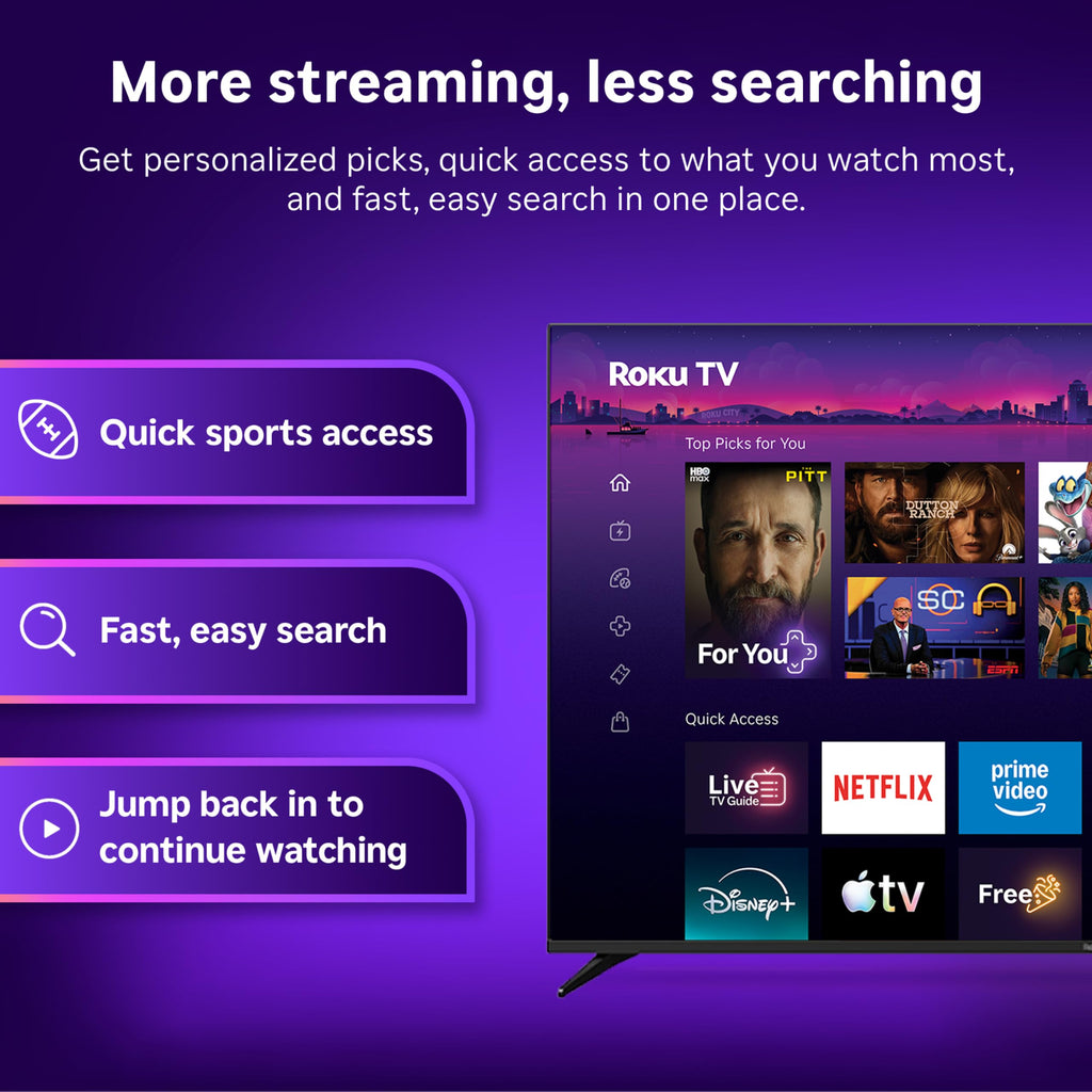 Roku 50-Inch Select Series Smart TV 2026-4K QLED TV - Roku TV