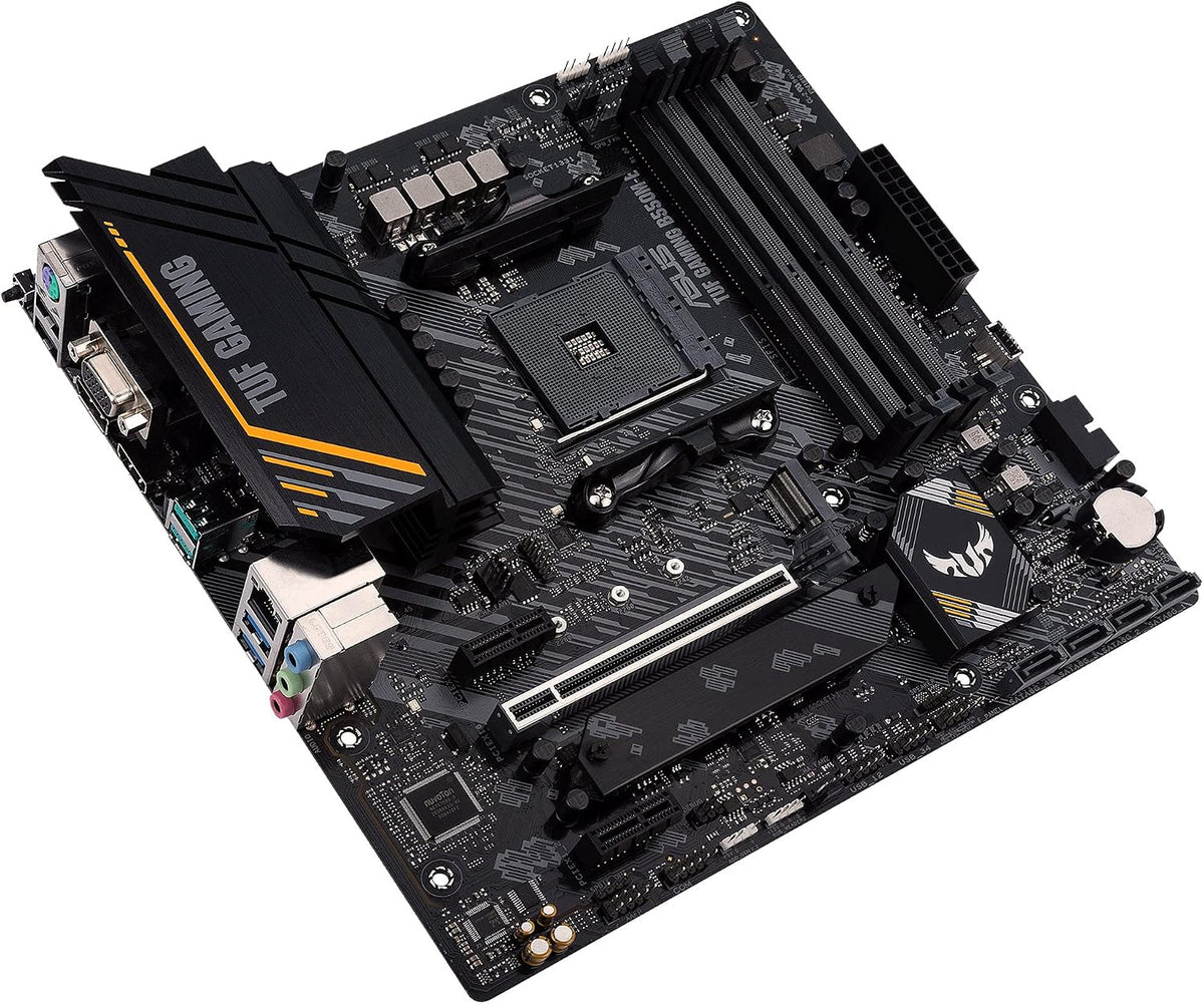 Asus TUF Gaming B450-Plus II moderkortsbas AM4 (ATX, AMD Ryzen, DDR4-minne, M.2, USB 3.1 Gen1+ Gen2, Aura Sync, Ai brusreducerande mikrofon)
