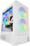Mars Gaming MC-ONYX, MicroATX Gaming Chassi, Metallfront Mesh, Sidofönster i härdat glas, 3x ARGB FDB-fläktar, Dubbla kammare, Stöd för vätskekylning upp till 240mm, Vit