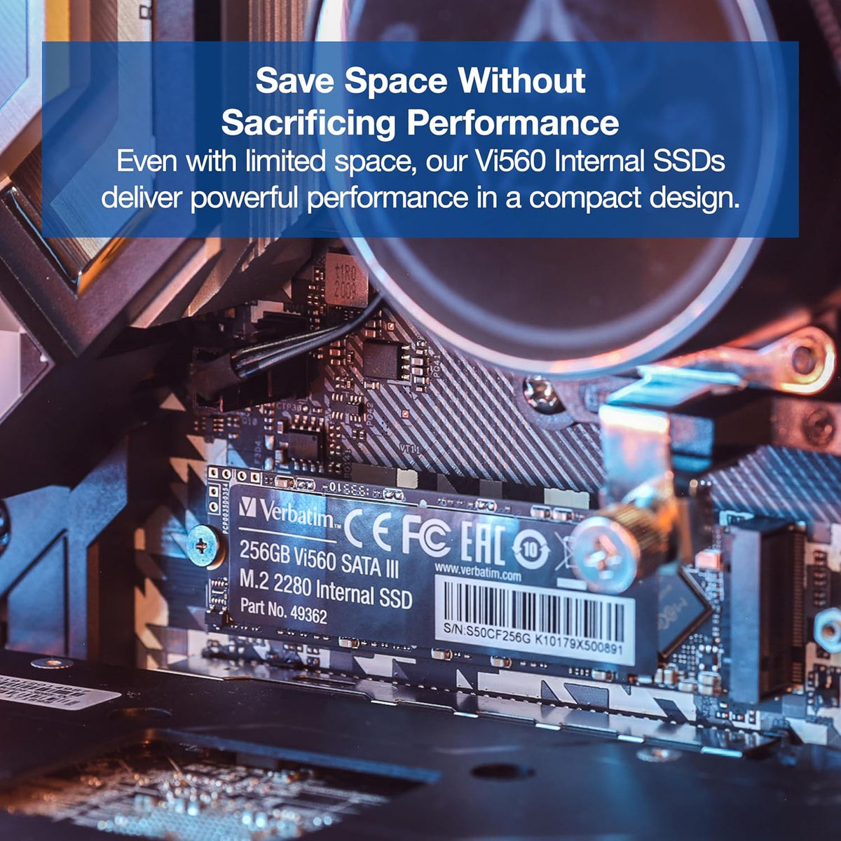 Verbatim Vi560 S3 SSD, intern SSD-enhet med 1 TB datalagring, Solid State Drive med SATA III M.2 2280 och 3D NAND-teknik, svart, perfekt för bärbar dator och Ultrabook