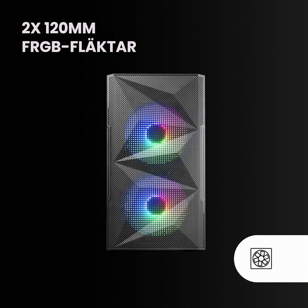 Mars Gaming MC-S1, ultrakompakt Micro-ATX PC-fodral, ARGB frontbelysning 12 lägen, FRGB-fläkt, spelfodral för helsidofönster, stöder vätskekylare upp till 120 mm, rosa