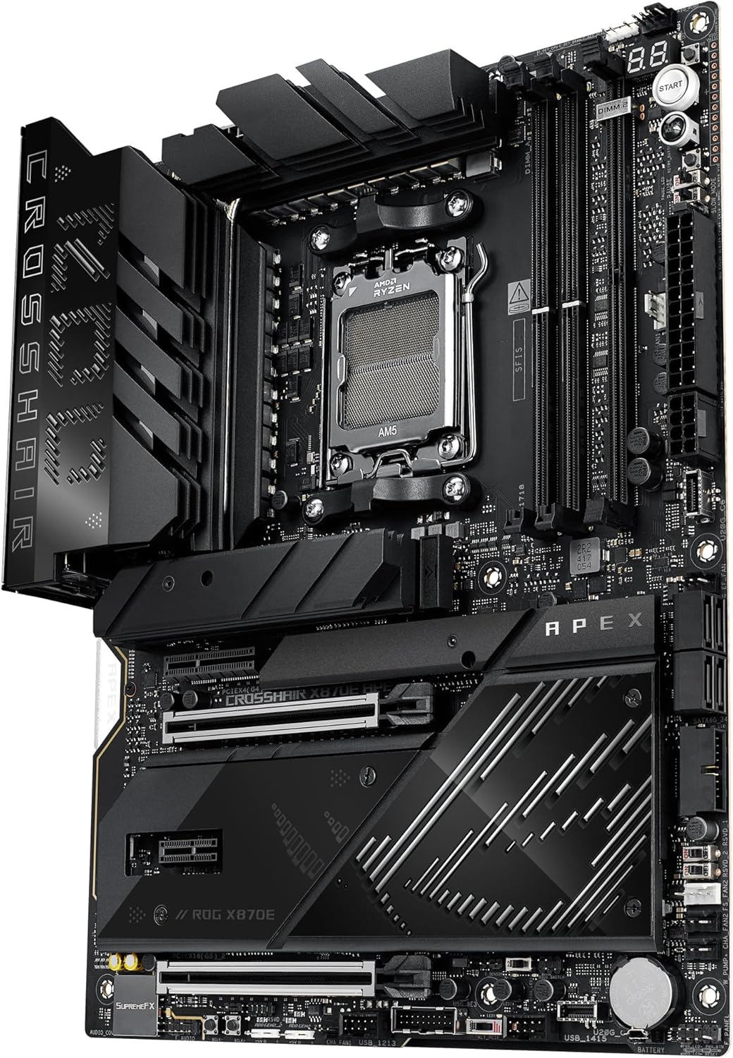 ASUS ROG Strix X870-A Gaming WiFi AMD-moderkort, 16+2 strömförsörjningssteg, DDR5-plats, fyra M.2-platser, PCIe 5.0, nästa generations GPU, WiFi 7, USB 20 Gbps med PD 3.0 upp till 30 W, Aura Sync
