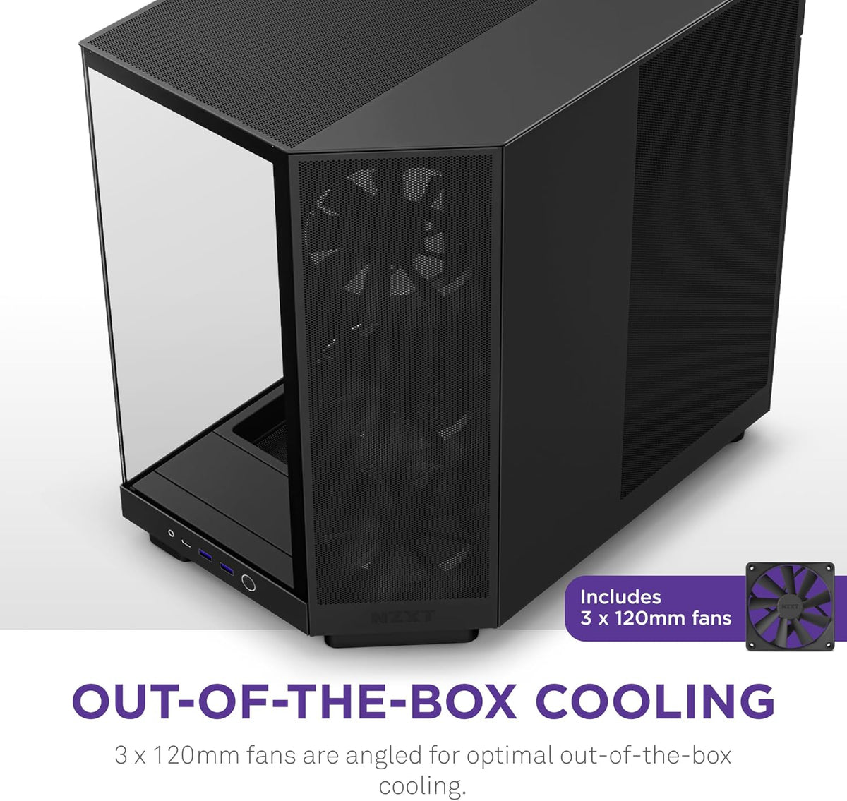 NZXT H6 RGB+ - Kompakt Dubbelkammare ATX PC-chassi - Vit