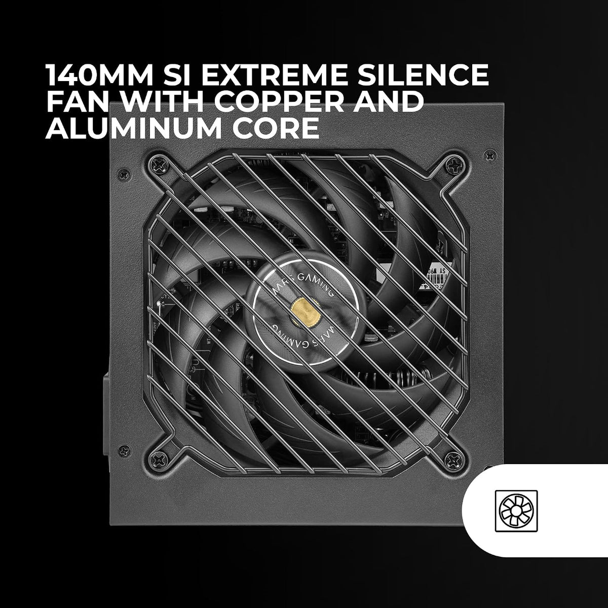 MARS GAMING MPB750SIM, Fullmodulärt ATX 750W Nätaggregat, 7 Års Garanti, 80Plus Bronze 230V EU, 90% Effektivitet, 140mm SI Extreme Silence Fläkt, AI2-RPM, DC-DC och SMD Teknologier, Svart