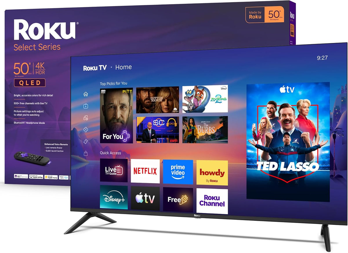 Roku 50-Inch Select Series Smart TV 2026-4K QLED TV - Roku TV