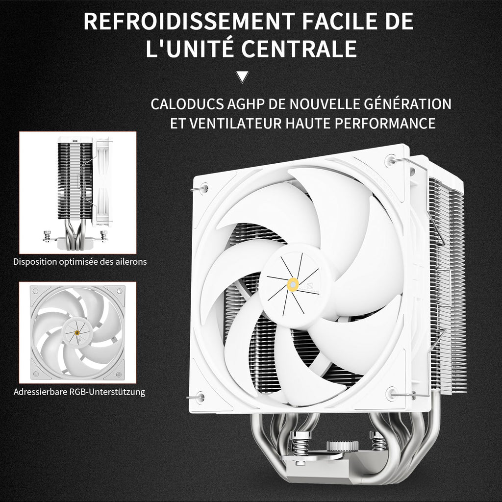 TR Assassin X 120R Digital ARGB kylare för digital skärm, TL-P12-S PWM luftkylare, tyst, stöder AM4/AM5, Intel LGA1851/1700/115X/1200